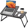 Laptop Desk for Bed Couch,Adjustable Bed Table Laptop Table with Foldable Leg Cup Holder,Laptop Stand for Bed,Bed Desk for Laptop,Portable Lap Desk Bed Tray Table for Laptop and Writing Eating,Black