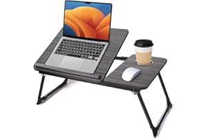 ONEJIAFU Lap Desk for Couch/Sofa/Floor, 5-Angle Adjustable Bed Desk with Foldable Legs ⋓ Holder, Light Weight Bed Tray Table for Writing/Eating/Reading, Portable Laptop Stand for Adults, Kids