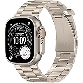 Suphart No Tool Needed Bands Compatible with Apple Watch Band 49mm 46mm 45mm 44mm 42mm for Men Women, Detachable Metal Strap for iWatch Ultra 3/2/1 Series 11 10 9 8 7 6-1, SE (Starlight)