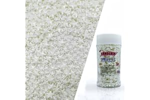 KANDLRIK Mixed Size White Stars Sprinkles Edible Stars Cake Decorating Stars Cake Decorations Cupcake Toppers Cookie Decorating Perfect for Cakes,Cupcakes,Desserts Toppings 3OZ