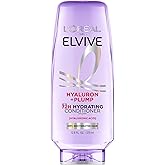 L'Oreal Paris Elvive Hyaluron Plump Conditioner, 12.6 Fl Oz | Conditioner Infused with Hyaluronic Acid Complex, Up to 72HRs of Hydration with System for Dry, Dehydrated Hair, Paraben-Free