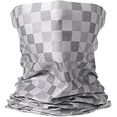 HARFINGTON Summer Cooling Neck Gaiter Sun Protection Face Mask Fishing Neck Gaiter Unisex Sunscreen Breathable Bandana for Hiking Outdoor Sports, Plaid Gray