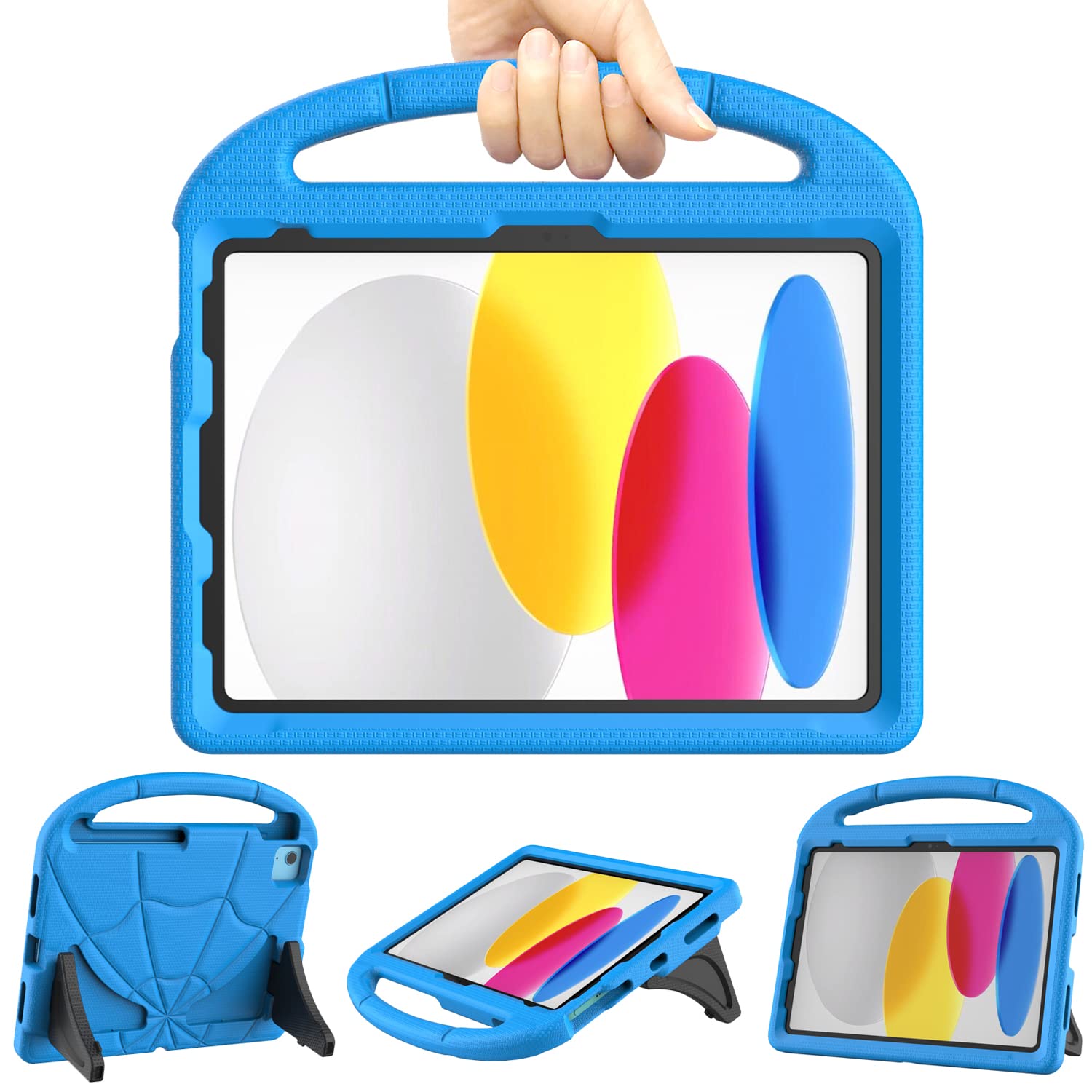 Kids Case for iPad (A16) 11th Generation 11inch 2025/iPad 10th Generation 10.9 inch 2022, Mansiruyi Shockproof Handle Stand iPad 10.9 inch/11 inch Case for kids - Blue