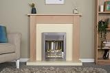 Adam Southwold Oak Cream Fireplace Suite 43 Inch with Brushed Steel Helios view 5