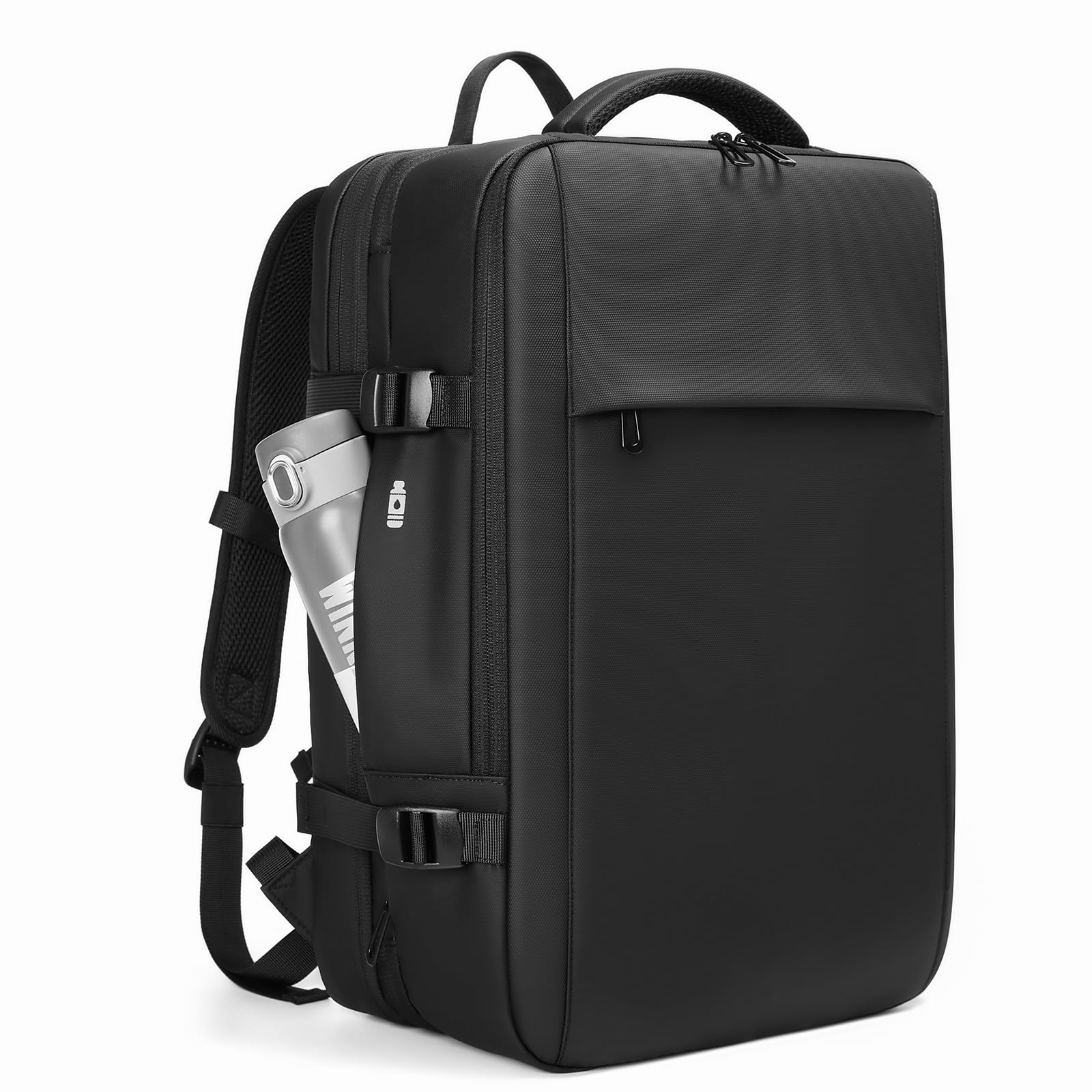 Photo 1 of POIXM Vacuum Seal Travel Backpack 60L Expandable Air Compression System Water Resistant TSA Lock Carry-On Suitcase Luggage Black - Vacuum Pump Included