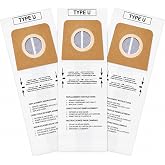 VacBagsUSA Type U Vacuum Bags Compatible with Dirt Devil, Royal, 3 Pack | Premium After-Market Replacement Type U Vacuum Bags Compatible with Dirt Devil, Royal Uprights, Replaces Part #3920048001