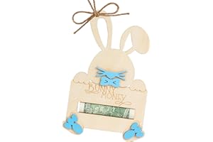 DINIZON Easter Bunny Money Holder For Cash Gift, Easter Gift Card Holder Basket Tag, Basket Stuffers For Toddler, Kids, Teens, Easter Gifts For Baby Boy, Girl, Grandchildren, Easter Basket Decorations (Blue)