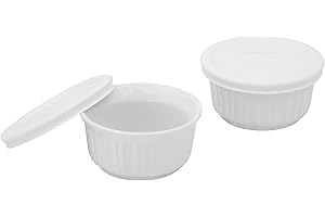 Corningware French White 7-Ounce 2-Pack Ramekins with Lids