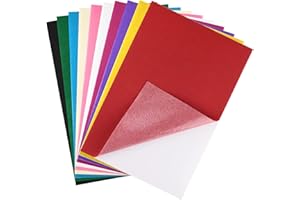 CHRORINE Lot de 10 feuilles de feutre autocollantes 20,3 x 30,5 cm pour loisirs créatifs