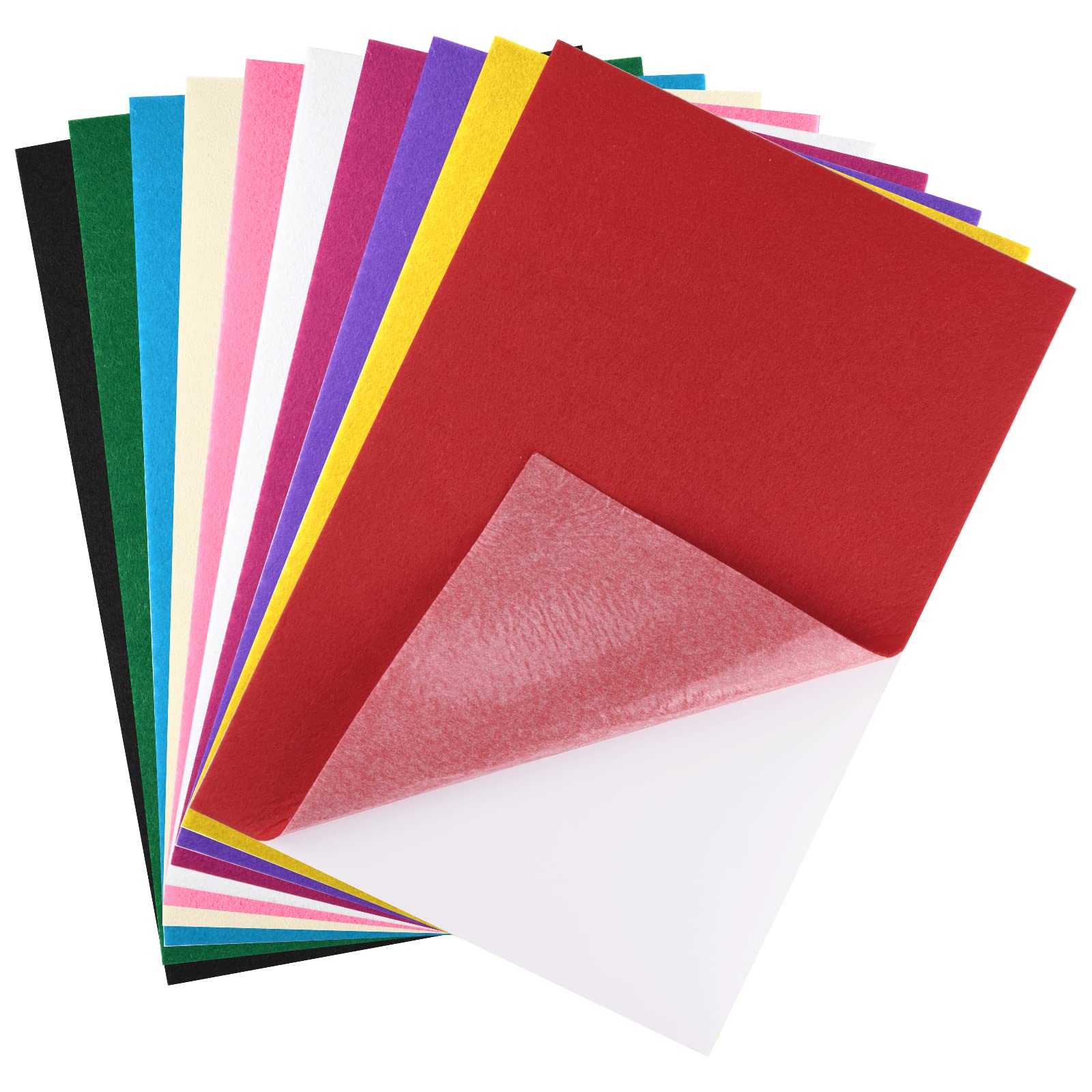 CHRORINE 10 Pcs Felt Fabric Sheets Self Adhesive Felt Sheets 8 x 12 Inches Felt Paper for DIY Art and Craft Supplies — image 1