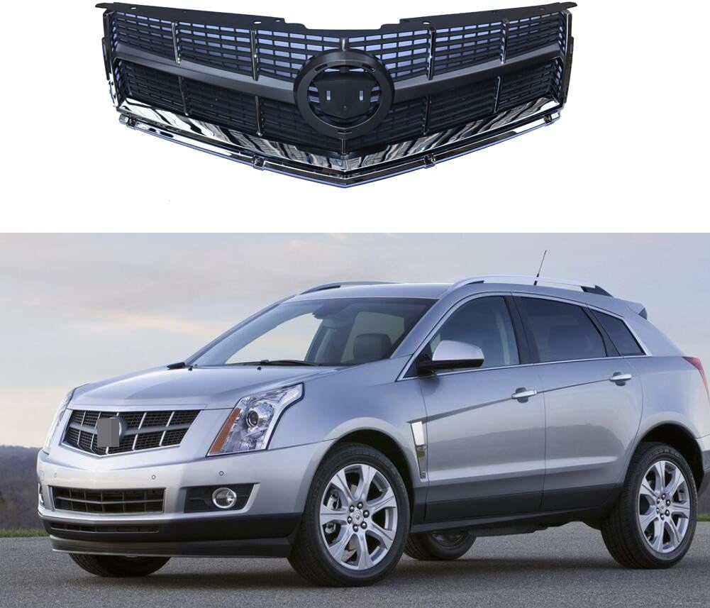 1Pcs New Chrome ABS Front Bumper Grill Upper Grille Generic Fit For Cadillac SRX 2010-2012