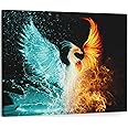 Phoenix Picture Art Wall Decor Phoenix Bird Rising from Ashes Canvas Framed Poster Prints - 12x18 inch