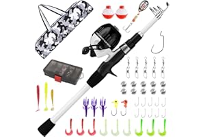 WIDDEN Kids Fishing Pole, Youth Fishing Rod and Reel Combo - Telescopic Portable Fishing Pole with Tackle Box Bag Starter Anglers Set, Fishing Gear Kit for Boys Girls Teens Age 5-18 and Beginners