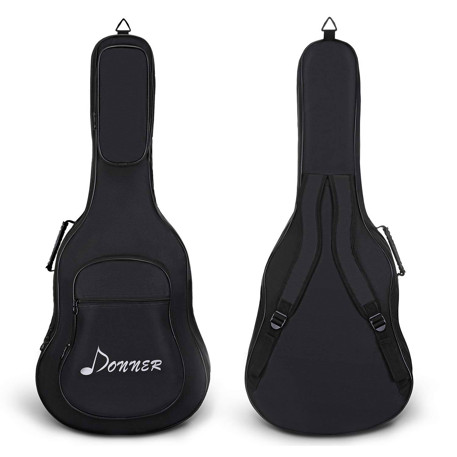 Donner 41 Inch Acoustic Guitar Gig Bag Backpack Soft Case Cover Adjustable Strap Waterproof Nonwovens Interior Thicken Sponge Pad Two Pockets Black