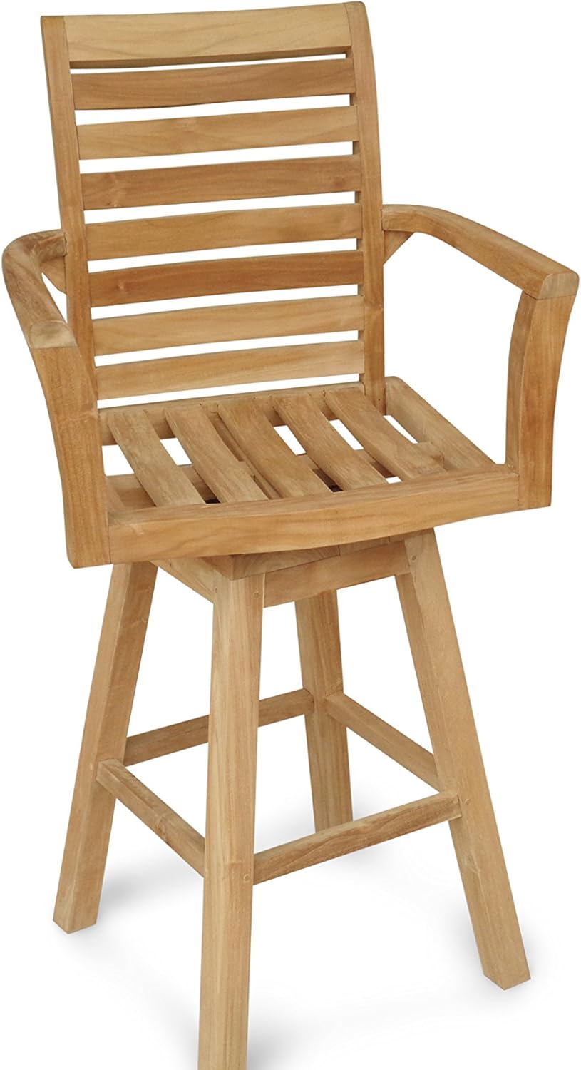 authentic teak furniture on Amazon Com St Moritz Genuine Grade A Teak Swivel Bar Armchairs Set Of 2 World S Best Outdoor Furniture Teak Lasts A Lifetime Assembled Kitchen Dining