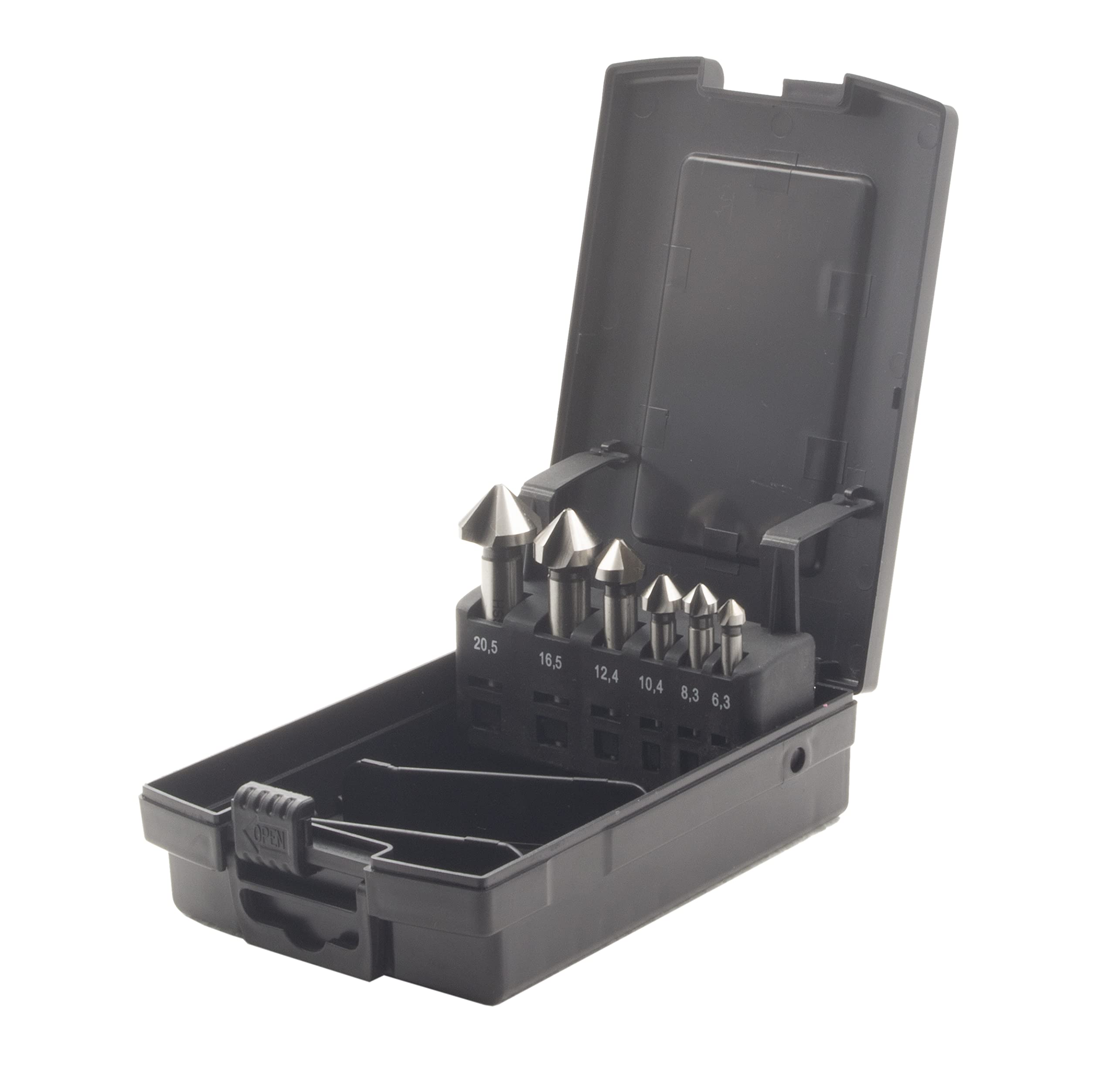 Krino 01270107 - HSS Countersink Set for Steel and Metal - 6 Pieces