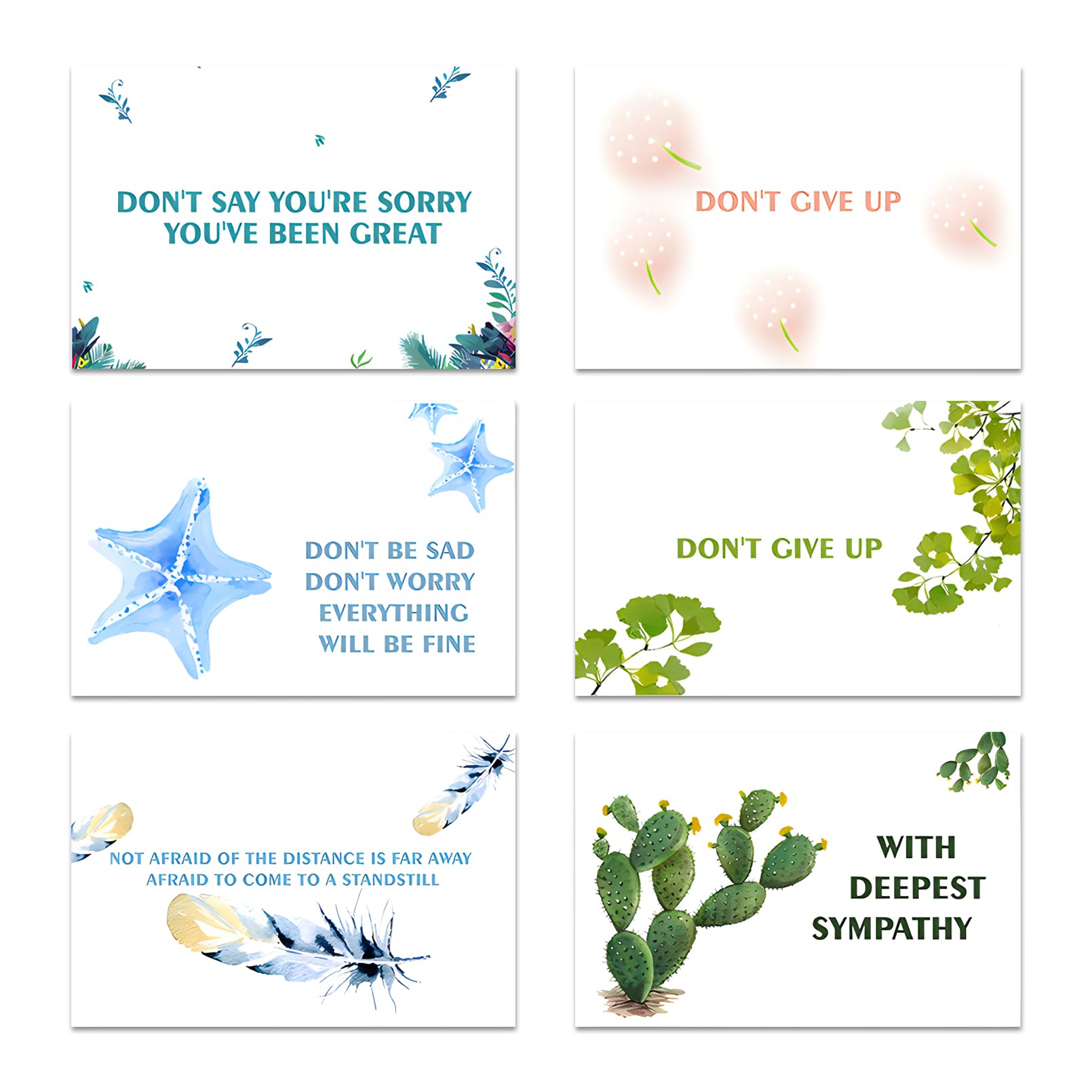 Sympathy Cards，Set of 6 Different Style Sympathy Cards with White Envelopes，Thinking of You Cards, Sorry for Your Loss Cards，Condolence Cards，Sincere and Heartfelt Sympathy Condolence Wishes