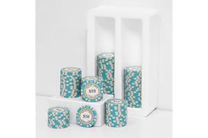 SODFAS 100 Piece Clay Poker Chips 14 Grams Heavyweight Clay Composite Casino 40mm Chips for Texas Hold’em Game Night