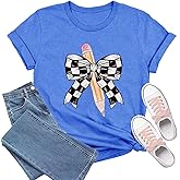 TIEEI Teacher Shirts for Women Bow Pencil Teacher T-Shirt Apple Teaching Tee Tops