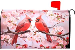 BARNEOVA Spring Flowers Mailbox Covers Magnetic Standard Size 18 X 21 Inch Cherry Blossom Mailbox Cover Birds Floral Mailbox Wraps Post Letter Box Cover Decoration Outdoor Garden Home Yard Outside
