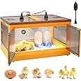 Chicken Brooder Box for Chicks Chicken Brooder Box Kit with Heater Chicks Warmer Brooder Plate Ducks Tent Pen Thermometer for 20 Ducks Bedding Indoor Quail Brooder (23.62”x16.53”x13” Yellow)