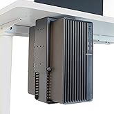 Bylitco Universal Wall or Under Desk CPU Mount, PC/NAS Bracket – 4.5 to 9.2 inch Wide Computer Holder, Space-Saving Design with Safety Lock,Max Load 32Lbs