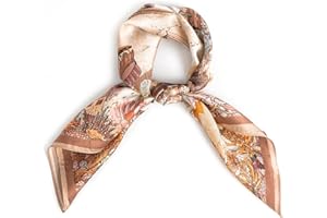 Ausolphia Mulberry Silk Scarfs Small Square Scarfs for Women 21" x 21" Lightweight Square Satin Head Scarf