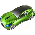CHUYI Cool Car Shaped Wireless Mouse 1600DPI Portable Small Cordless Mice with USB Receiver for Travel Office Business School Home Gift (Green)