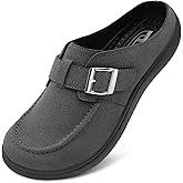 JOINFREE Mens Wide Suede Clogs Diabetic Mules for Swollen Edema Comfort Slip on Clog Slippers Zero Drop Potato Shoes with Non-Slip Soles Indoor & Outdoor Use