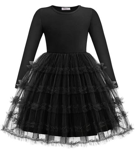 Amazon.com: Flofallzique Toddler Velvet Dress Kids Ruffle Long