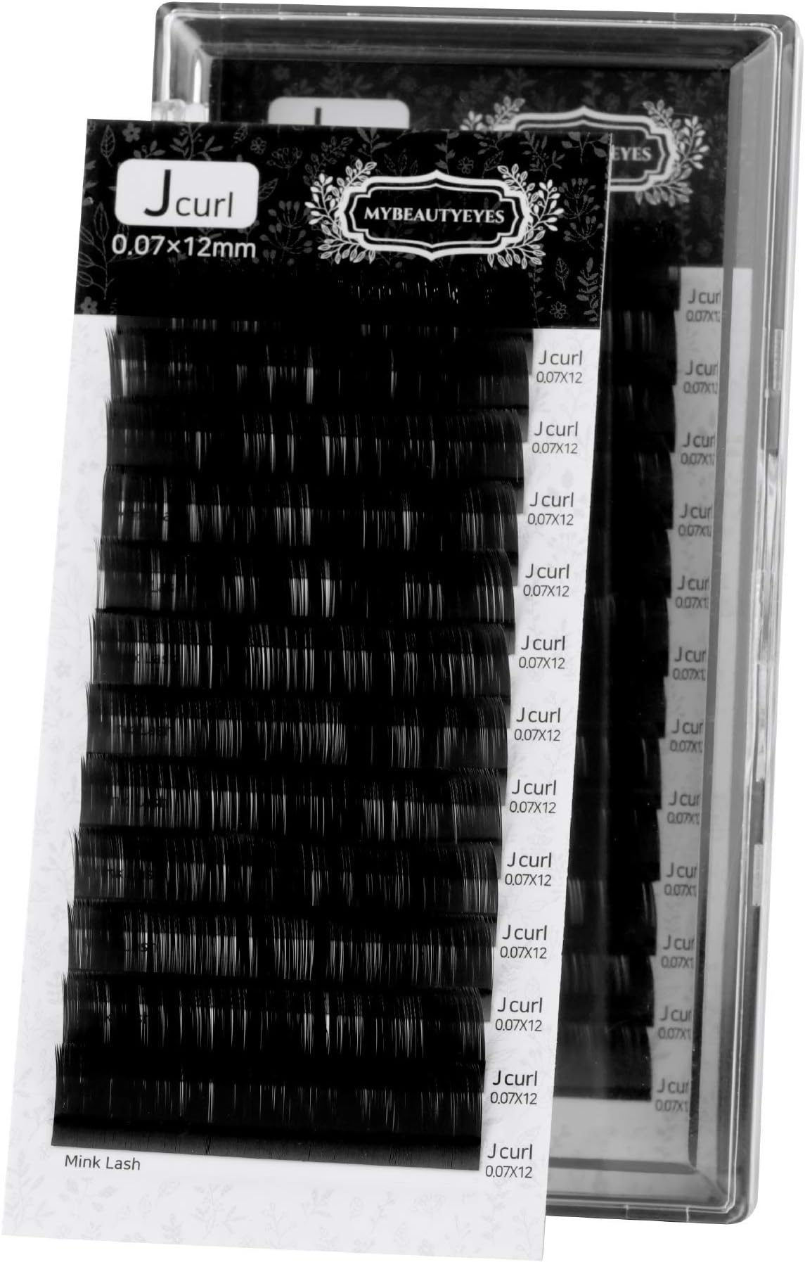 Eyelash Extension Fake Mink Lash/Individual Eyelash Extension Supplies Salon Use/J Curl/Thickness 0.07~0.25mm, Length 8-15mm Mixed Tray (0.07mm, 8mm)