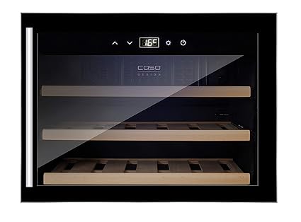 CASO WineSafe 18 EB Design Einbauweinkühlschrank für bis zu 18 Flaschen (bis zu 310 mm Höhe), eine Temperaturzone 5-20°C, Get