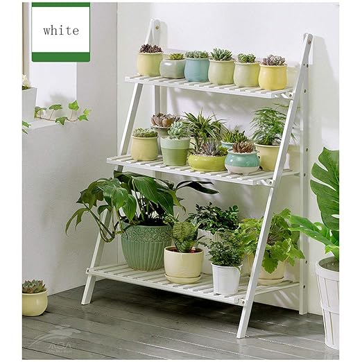 Estantería de Flores Escalera Plegable de Madera de la exhibición ...