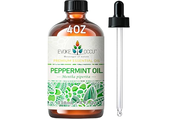 EVOKE OCCU Peppermint Essential Oil, 100% Pure for Natural Small Animal Deterrent, Hair & Skin Care, Mind Clarity Boost, Mult