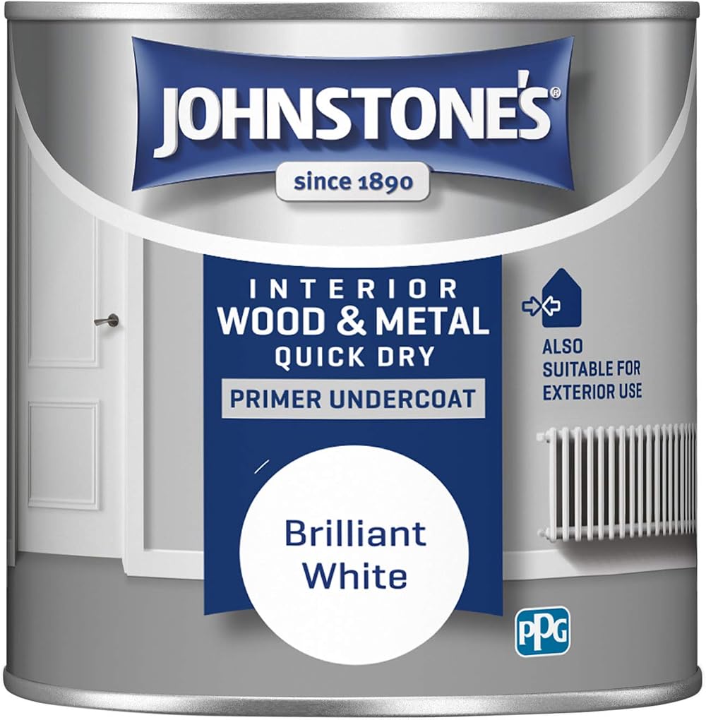 Johnstone's Quick Dry Gloss Primer Undercoat Brilliant White 0.25L