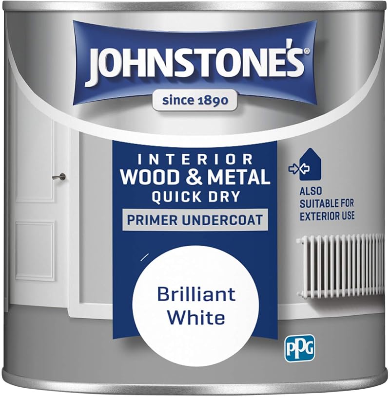 Johnstone's Quick Dry Gloss Primer Undercoat Brilliant White 0.25L