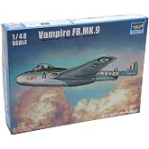 Trumpeter Mk.9 Vampire FB. British Fighter Airplane Model Kit, Scale 1/48