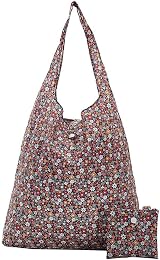 Eco Chic Lightweight Foldable Reusable Bag Ditsy Black RPET 15kg 560x380mm