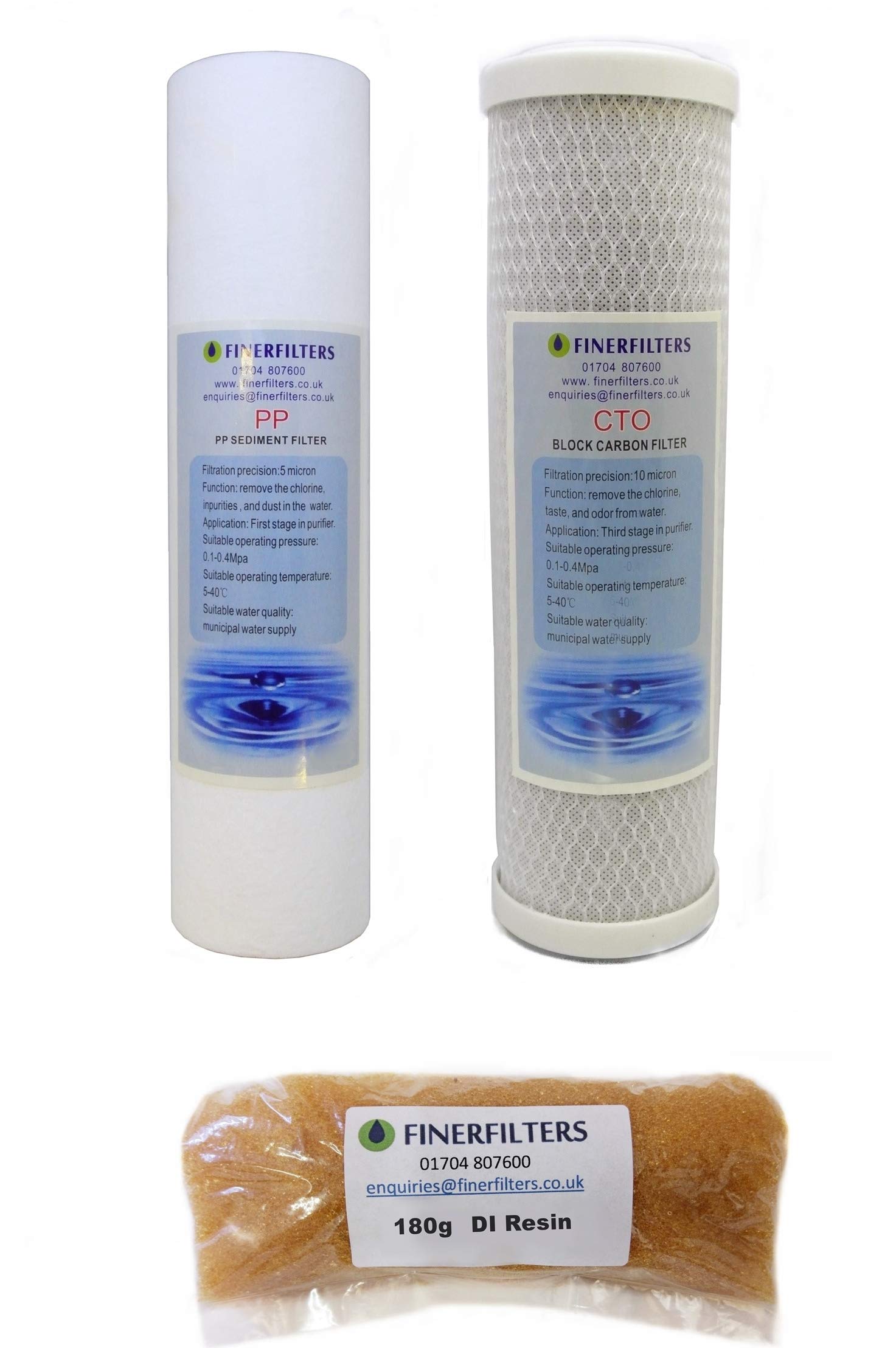 FINERFILTERS 4 Stage Aquarium Reverse Osmosis Replacement Water Filters