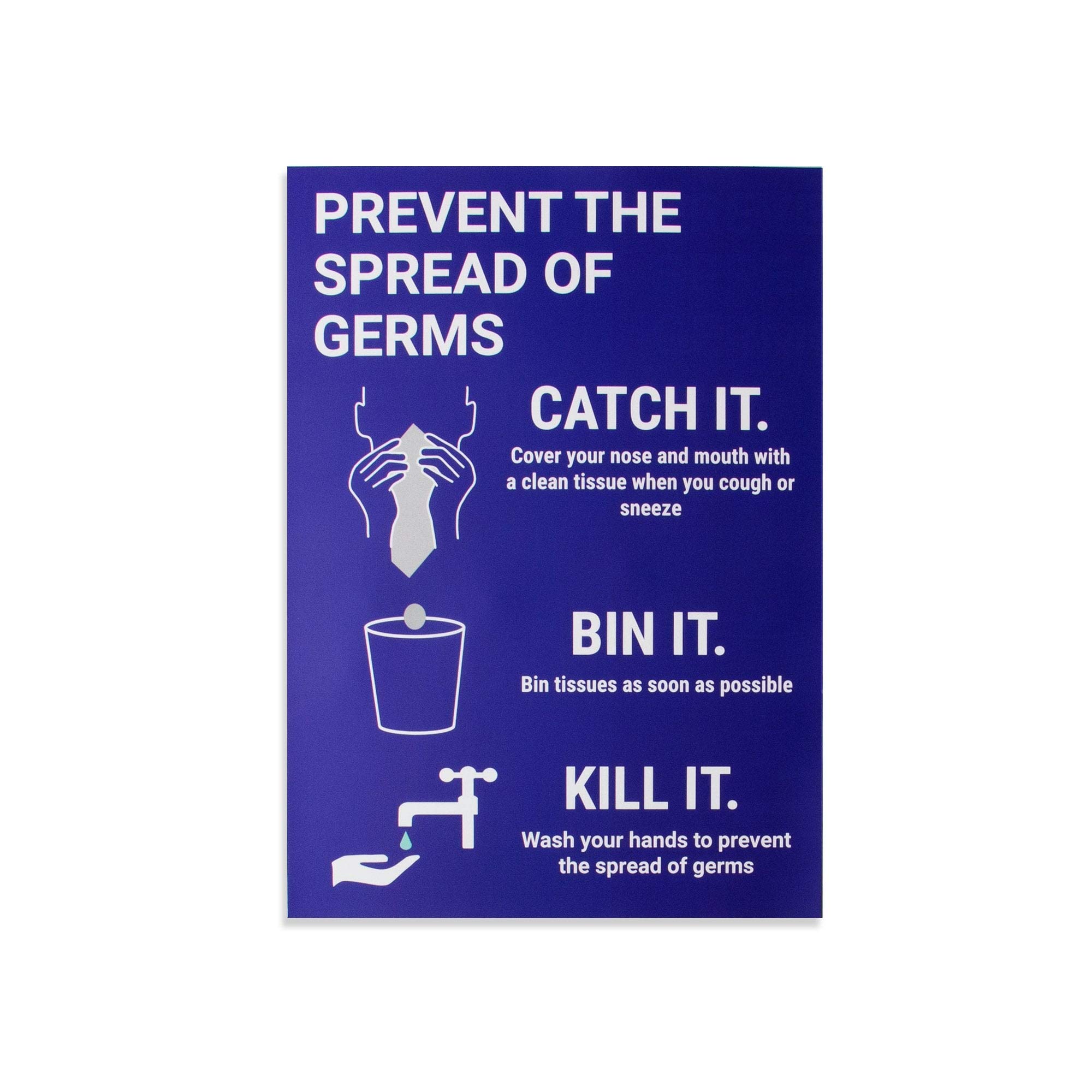 Blue Prevent The Spread of Germs Magnetic Sign to Ensure Staff and Customers Prevent the Spread of Germs — image 1