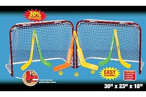 EZGoal Double Mini Folding Goal, Red/White 30" x 22"