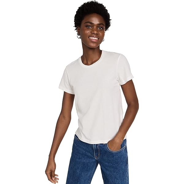 SLVRLAKE Women's Easy Tee Natural White, Natural White, XS at