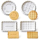 Orapink Cookie Stamps Set, 4 Pcs Cookie Press Mold, 3D Classic Cookie Cutter with Plunger Stamp, 4 Styles Funny Cookie Biscuit Molds for Treats DIY Baking, Cake, Pastry