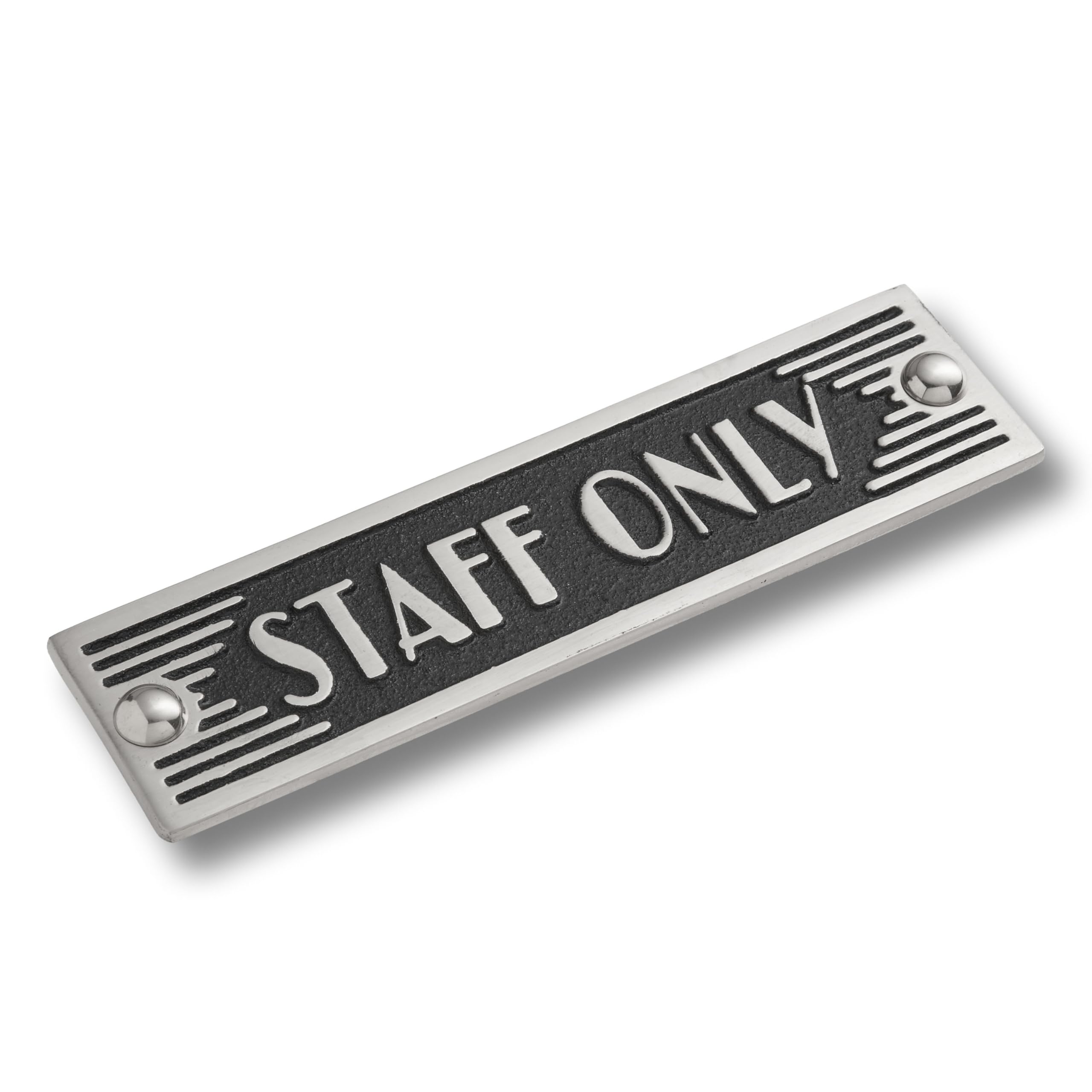 The Metal Foundry Staff Only Metal Door Sign. Art Deco Style Home Decor Accessories Door Or Wall Aluminium Plaque. Handmade In England.