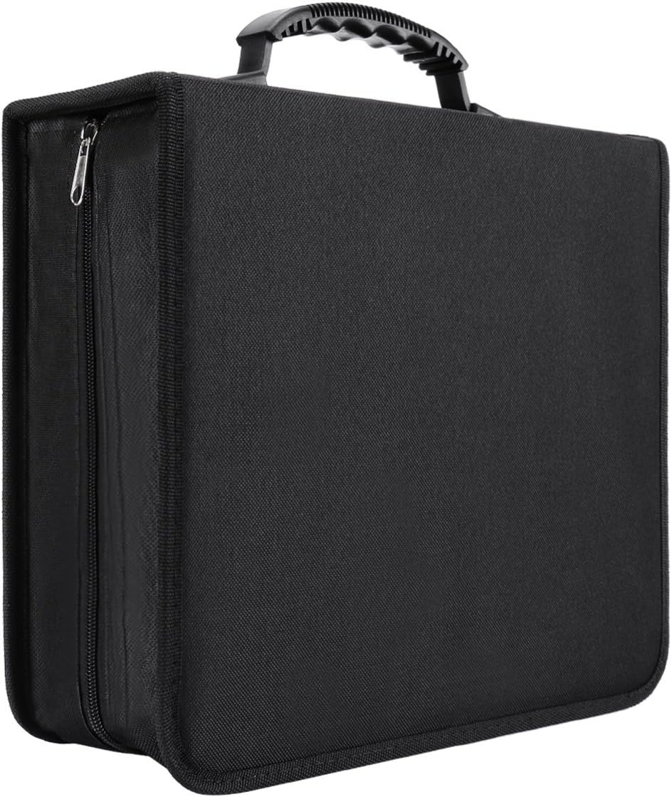 FORE Classic Legend CD/DVD/Blu-Ray Dics 240pcs Wallet Case for CD/DVD Carrying Storage Made of Oxford Color Black