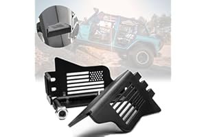 Bolaxin NEW UPGRADE-Foot Pegs US Flag Front Doorless Rest Pedal Kick Panel Black Steel Fits For Jeep Wrangler Accessories JK JKU JL JLU TJ 2007-2023 (2 PCS)