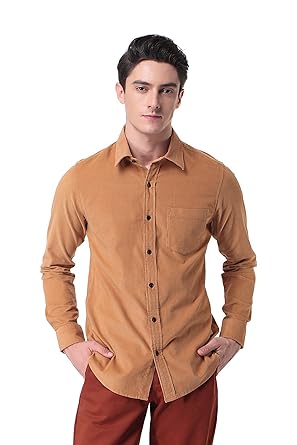 Pau1Hami1ton Herren Cord-Hemd Langarm/Business Freizeit Hochzeit/Bügelleicht/Slim-Fit/P-10