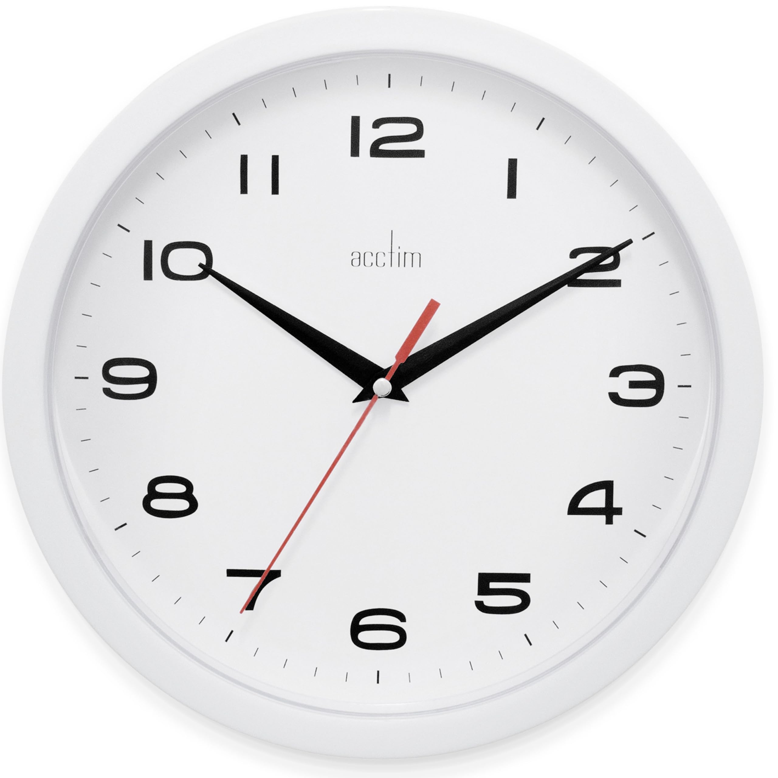 Acctim Aylesbury Kitchen Wall Clock Quartz White 25cm 92/301