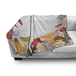 Ambesonne Mushroom Soft Flannel Fleece Throw