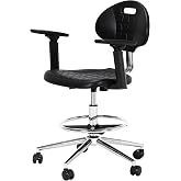 Frassie Polyurethane Lab Stool Chair with Armrest Task Rolling Chair | for Laboratory and Cleanroom